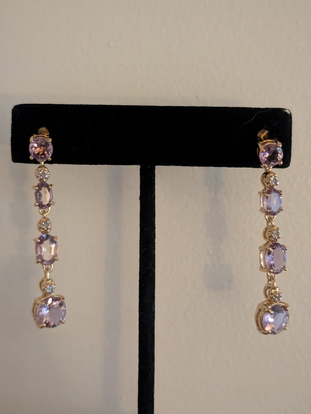 5.46 Cts Natural Diamond Amethyst Sterling Silver Designer Earrings MSRP $1385! - Picture 2 of 4